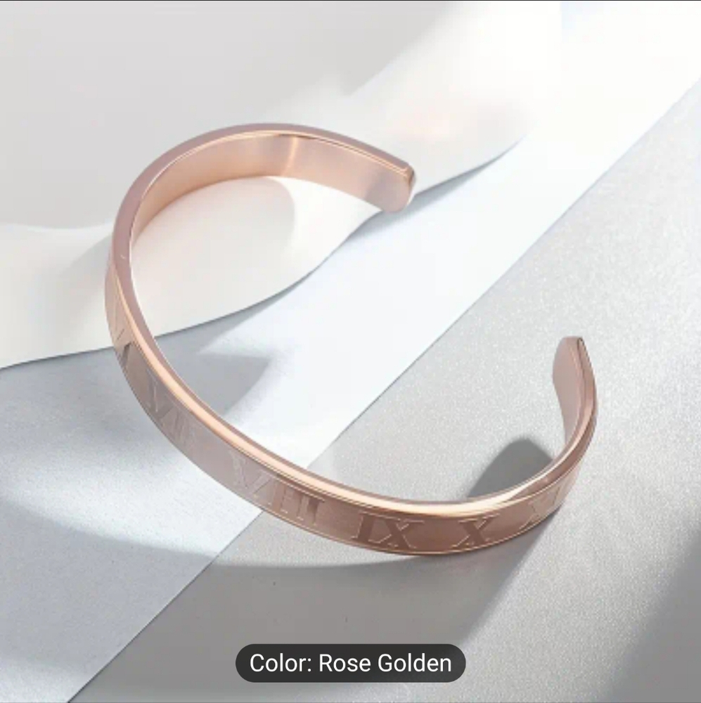 🩷💛NEW🩷💛 GORGEOUS!! SS Roman Numeral Cuff Bracelet in ROSE GOLD
